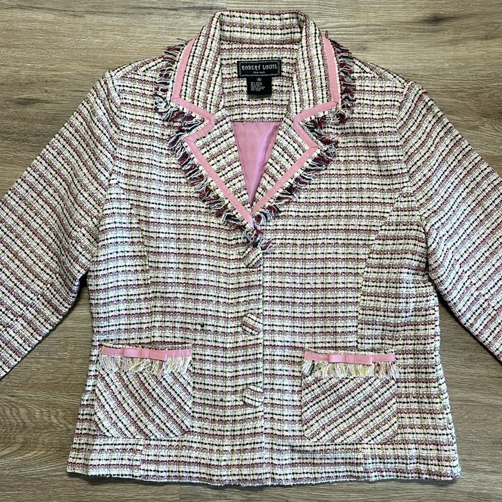 ROBERT LOUIS Pink Fringed Blazer - Picture 4 of 7